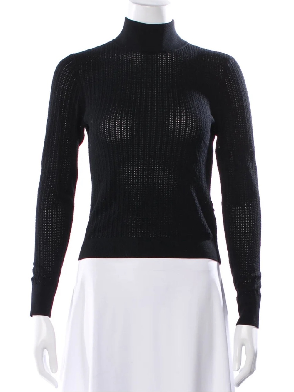 Alice + Olivia Black Ribbed Turtleneck Sweater